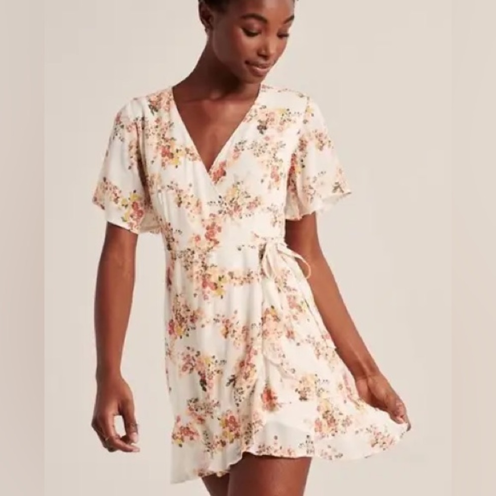 floral wrap around dress